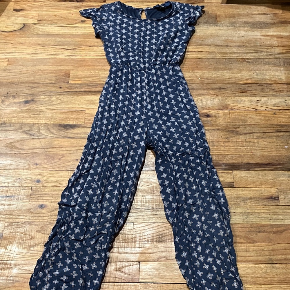 Blue Rain Dark Blue Patterned Jumpsuit